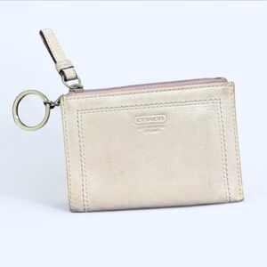 Coach Taupe Leather Coin Purse
